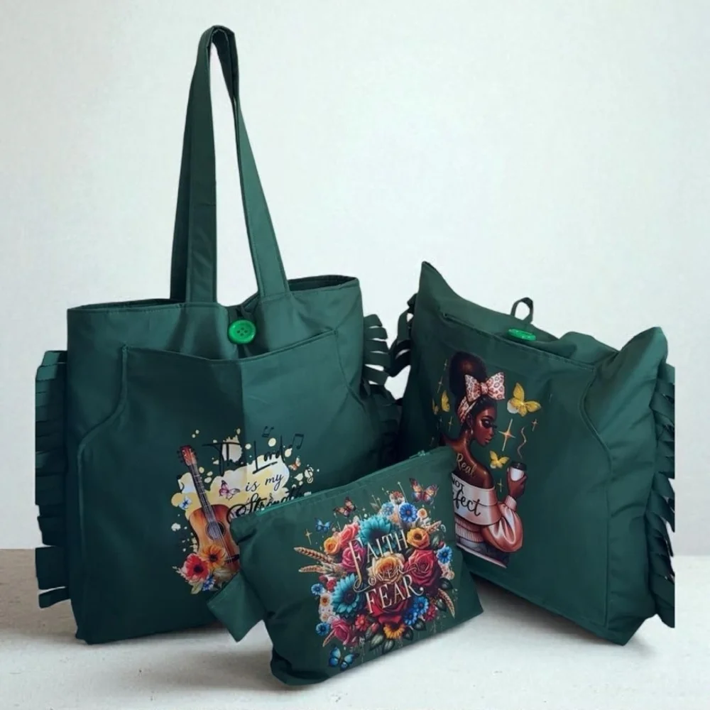 Emerald Green Canvas Tote Collection